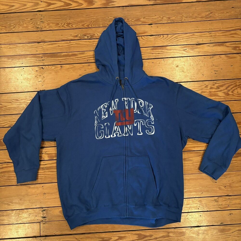 New York Giants Full Zip Hooded Sweatshirt NFL Team Apparel Football 2XL